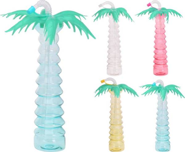 Bilde av Holiday Vandflaske Palme med Halm 500ML Ass.